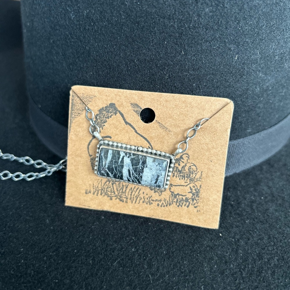 Navajo Made White Buffalo Bar Necklace